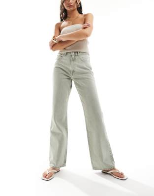 Dr Denim Dr Denim Echo straight leg jeans in washed bean tint green wash