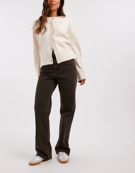 Dr Denim Echo straight leg jeans in washed brown - view 1