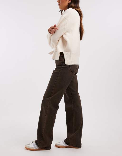Dr Denim Echo straight leg jeans in washed brown, 3 of 5