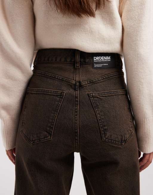 Dr Denim Echo straight leg jeans in washed brown, 4 of 5