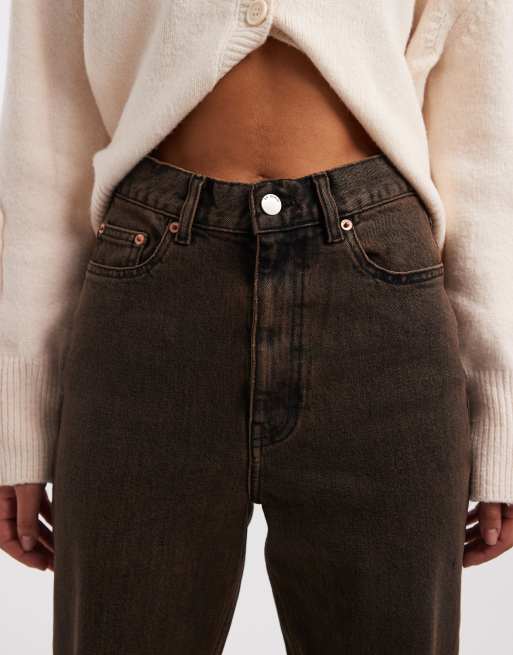 Dr Denim Echo straight leg jeans in washed brown, 5 of 5