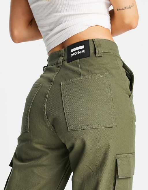 Skinny Cargo Pants - Dark green - Ladies