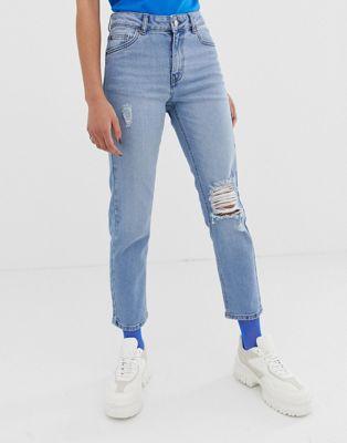 cropped mom jeans