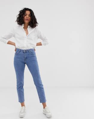 slim high cropped jeans