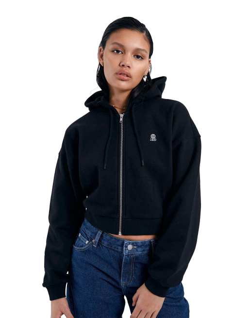 Dr Denim Ethel zip hoodie in black, 5 of 7
