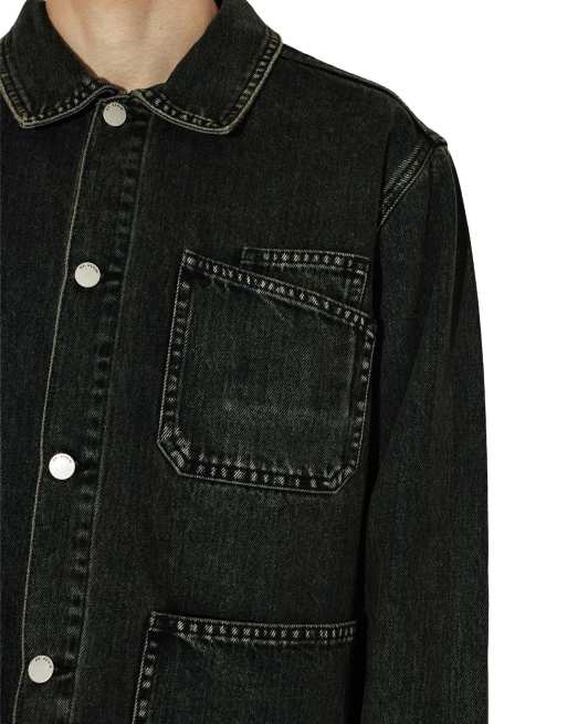 Dr Denim Evon worker jacket in black, 3 of 7