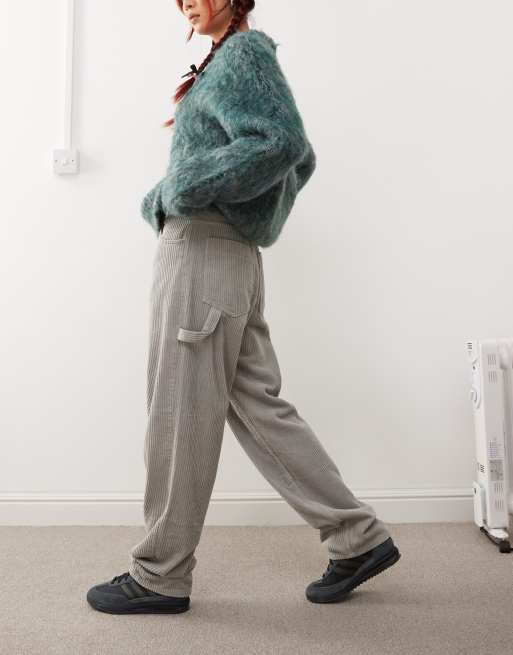 Cordhose Damen Baggy Mit Weitem Bein - Bequeme Palazzohose | Elastischer Bund