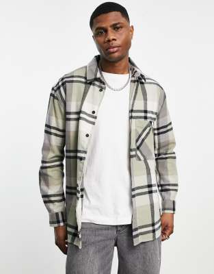 Dr Denim - Frank - Camicia a quadri verde salvia - view 1