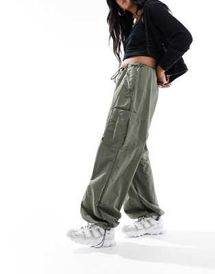 Dr Denim - Hale - Pantaloni ampi a vita bassa con gambe oversize color kaki timo