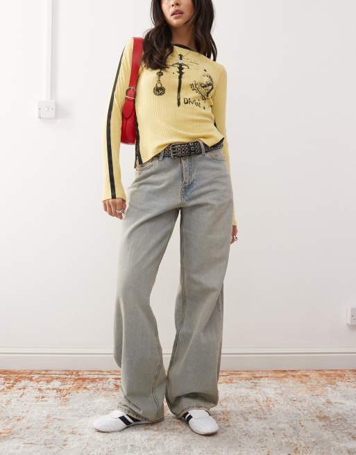 Dr. Denim - Hill - Jeans dritti comodi a vita bassa lavaggio azzurro vintage canyon