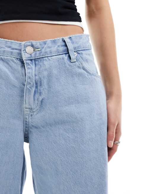 Dr Denim Hill low rise relaxed fit wide straight leg jeans in pebble superlight retro, 5 of 5