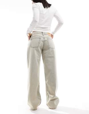 Dr Denim Hill Relaxed Fit Low Waist Wide Straight Leg Jeans