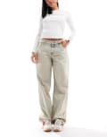 [Dr Denim] Dr Denim Hill relaxed fit low waist wide straight leg jeans in stream pale vintage lightwash blue W28 L30 Lightwash blue