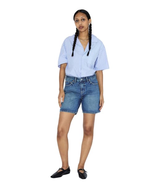 Dr Denim Hill shorts in blue - view 1