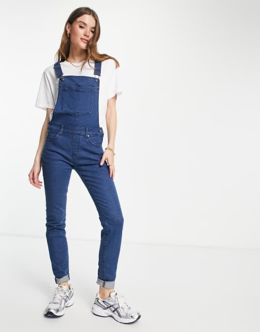 Pimkie denim wide leg dungarees in blue wash