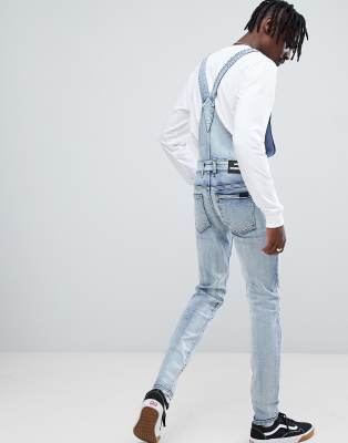 dr denim ira skinny overall jeans in black