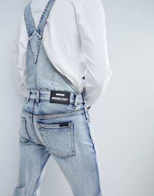 dr denim ira skinny overall jeans in black