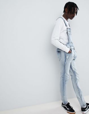 dr denim ira skinny overall jeans in black