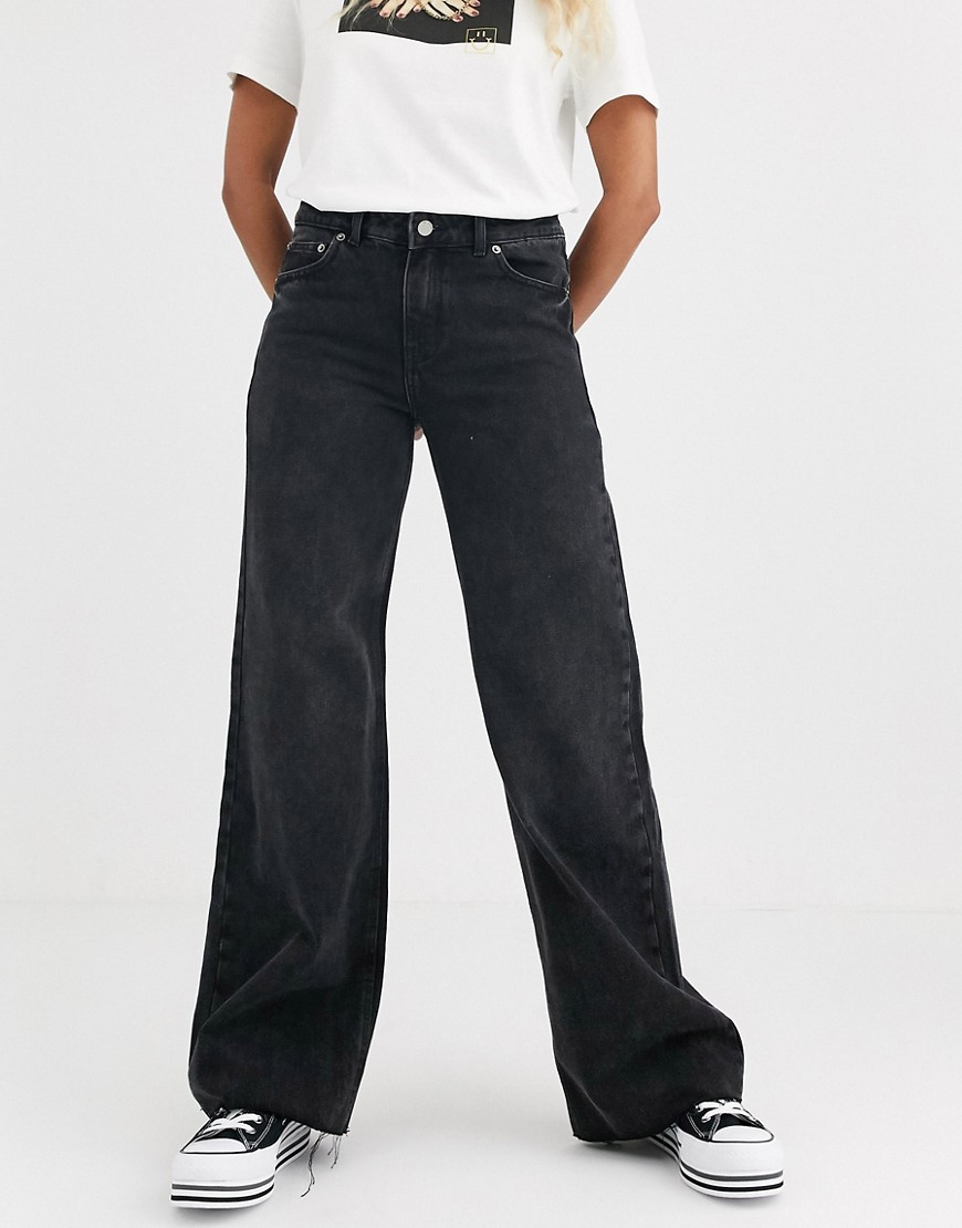Dr Denim – Jam – Vida jeans med råskurna benslut-Svart