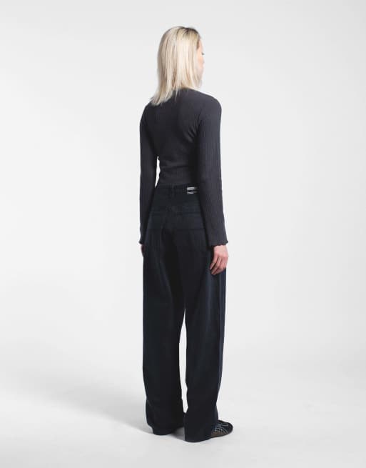 Dr Denim Jena baggy jeans with double knee in grey, 3 of 7
