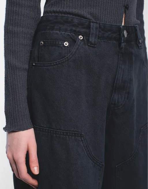 Dr Denim Jena baggy jeans with double knee in grey, 7 of 7