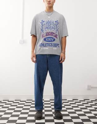 Dr Denim Dr Denim Kobe baggy fit jeans in pebble mid stone wash-Blue