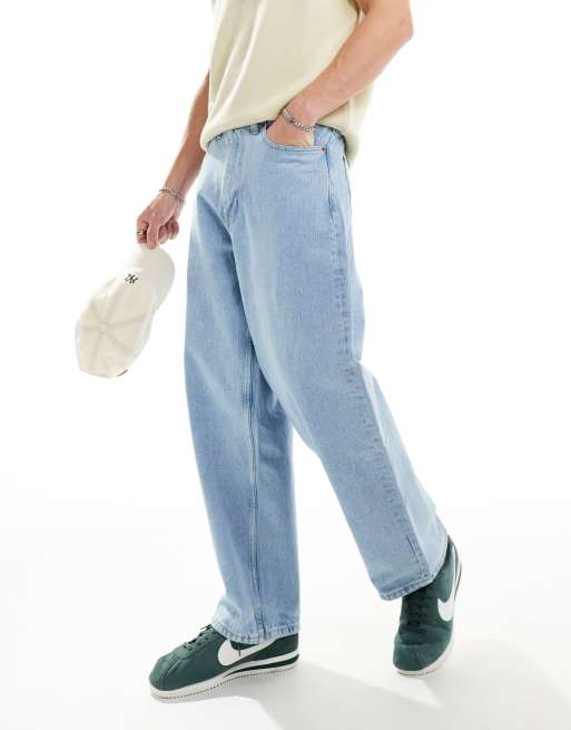 Dr Denim – Kobe – Lässige Jeans in Stream-Retro-Hellblau-Waschung mit mittelhohem Bund