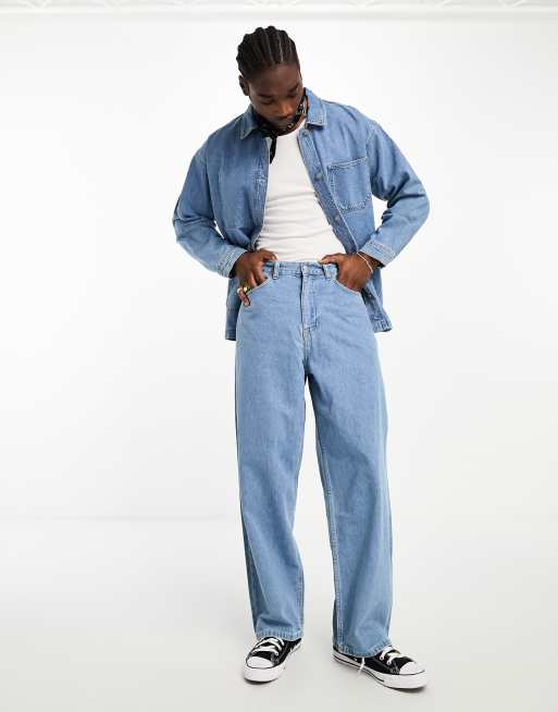 Dr Denim – Kobe – Ljusblå jeans i retrostil med vida ben, del av set
