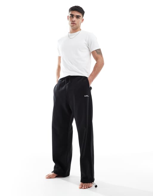 Dr Denim - Kyro - Joggingbroek van zware stof met rechte pijpen in zwart