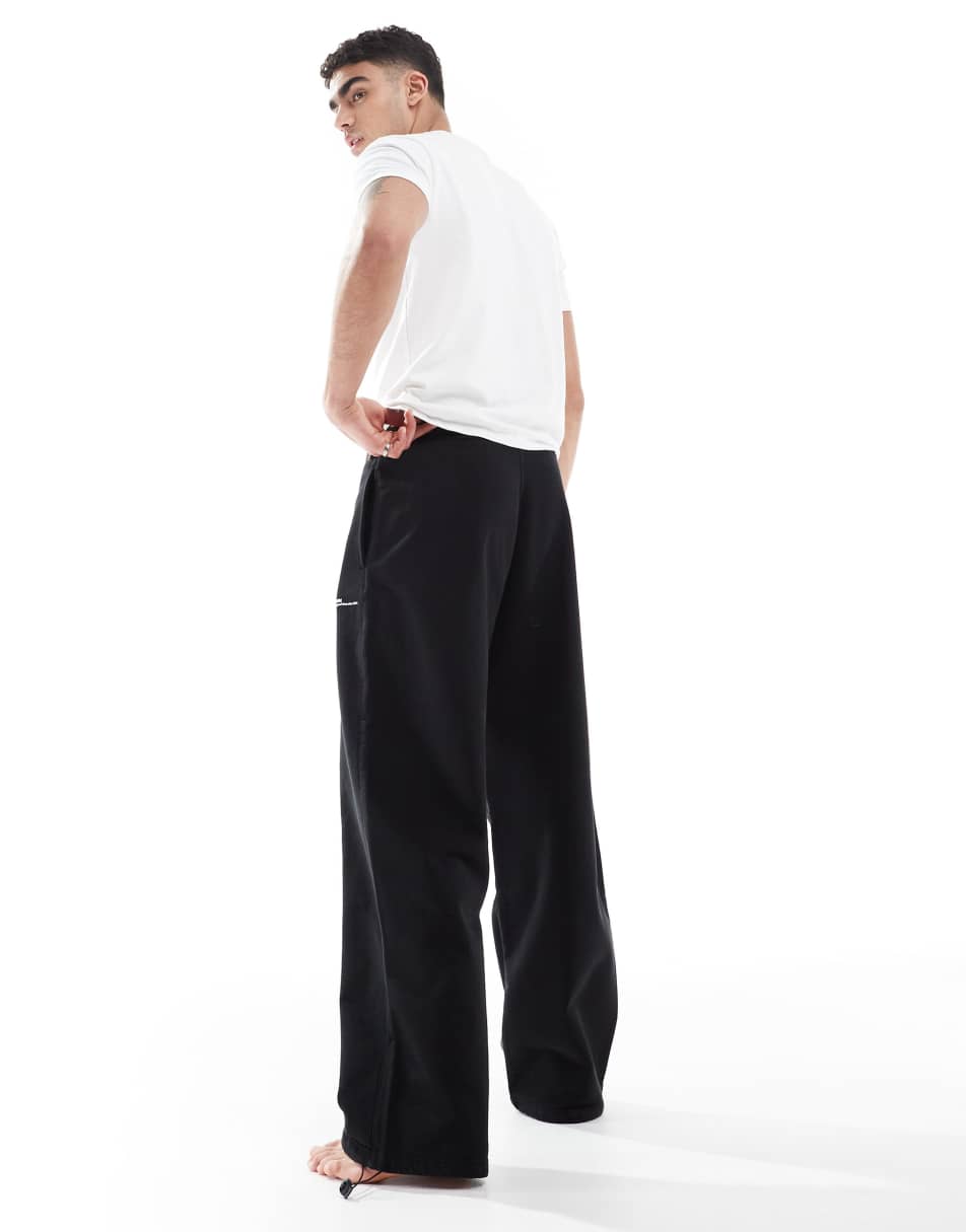 Dr Denim Kyro wide leg heavyweight joggers in black