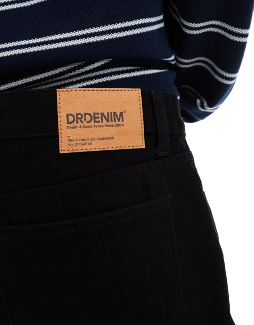 Dr Denim Lea low waist relaxed fit jort shorts in black, 3 of 5