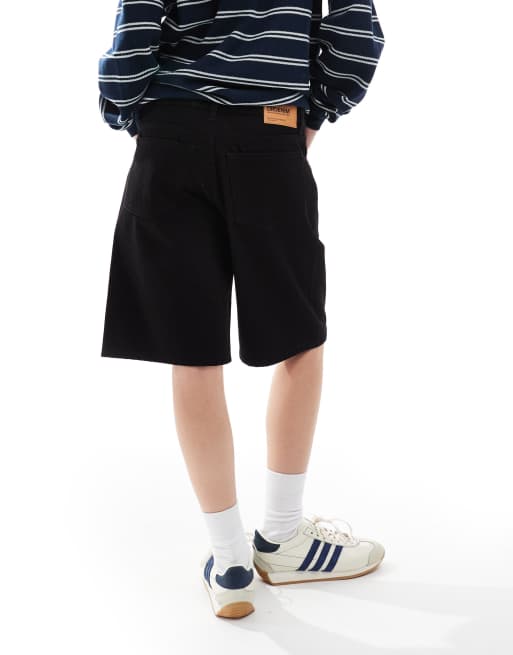 Dr Denim Lea low waist relaxed fit jort shorts in black, 5 of 5