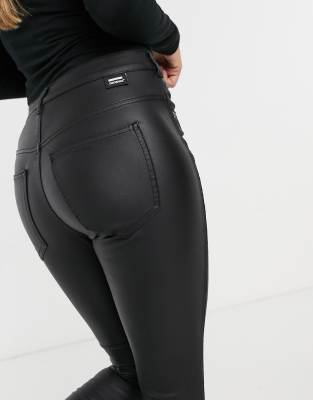 dr denim leather look jeans