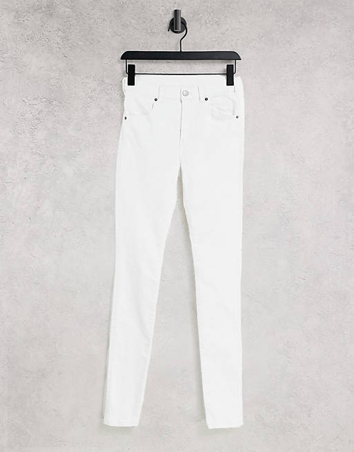 Women Dr Denim Lexy mid rise super skinny jeans in white 