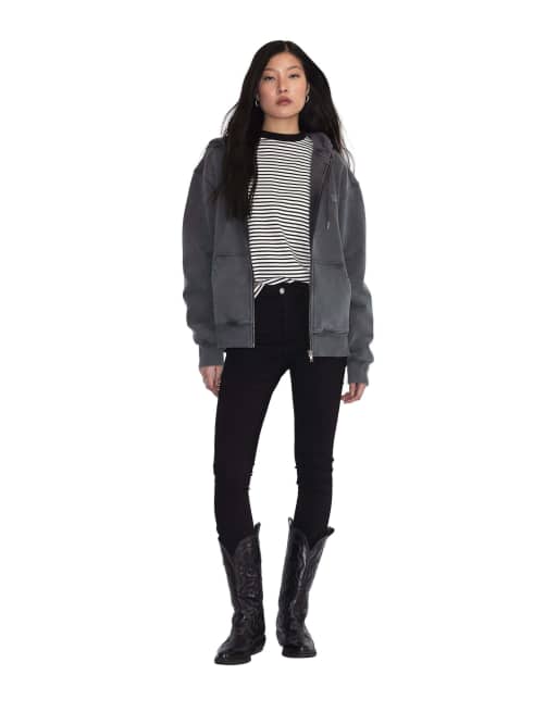 Dr Denim Lexy mid skinny jeans in black, 4 of 7