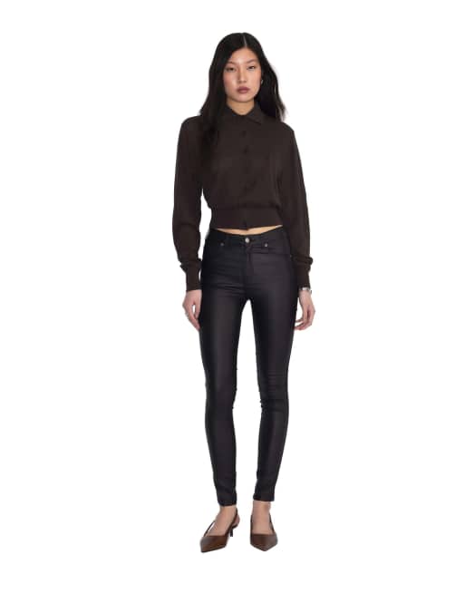 Dr Denim Lexy mid skinny jeans in black, 4 of 7