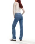 [Dr Denim] Dr Denim Lexy mid waist slim straight leg jeans in pyke mid blue plain wash XS L32 Midwash blue