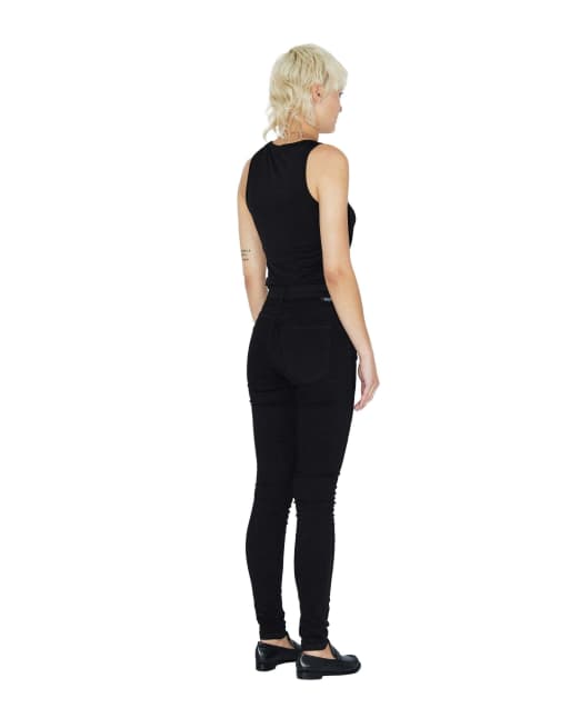 Dr Denim Lexy petite skinny jeans in black, 2 of 7
