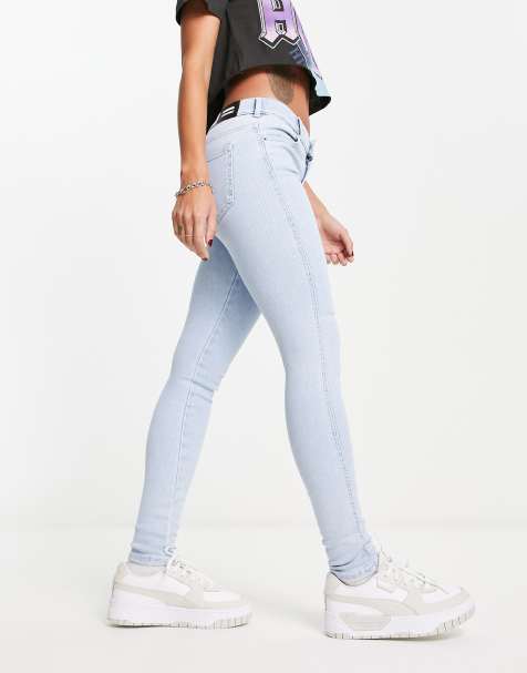 Dr. Denim - Lexy - Super skinny-jeans med mellemhøj talje i lyseblå vask - view 1