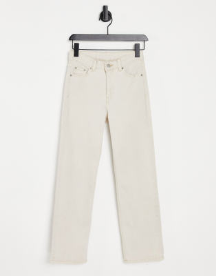 Dr Denim Dr Denim Li high rise cropped jean in ecru-White