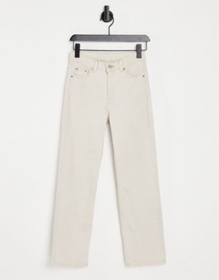 Li high rise cropped jeans in ecru-White