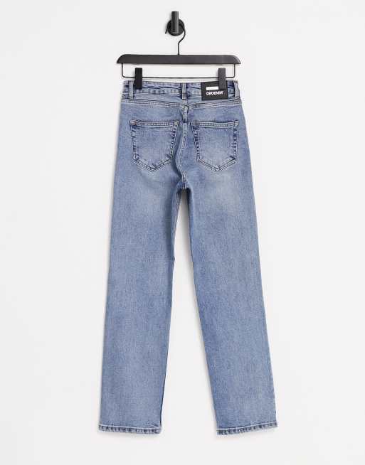 Dr Denim Li - Jean droit taille mi-haute - Bleu clair délavé