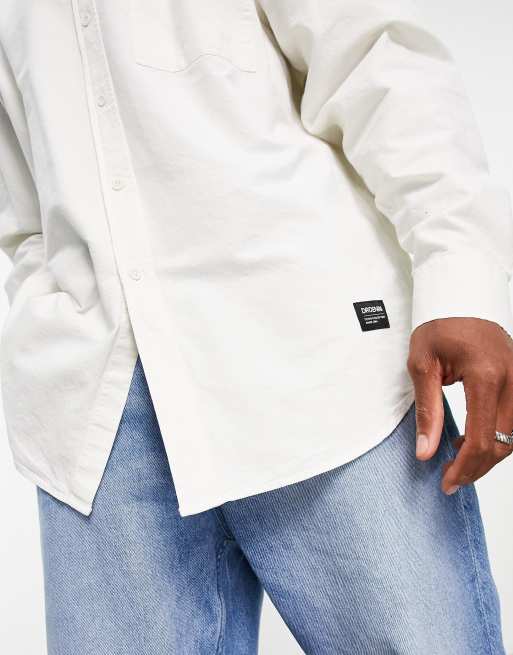 Dr Denim logo shirt in off white | ASOS