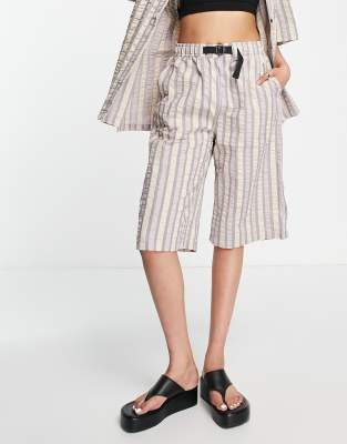 Dr Denim Dr Denim longline striped shorts co-ord in grey