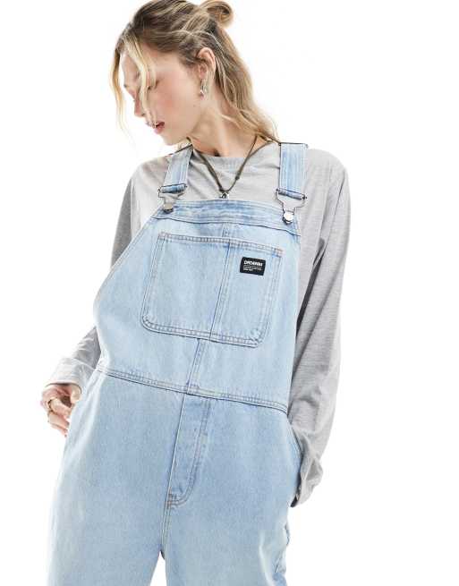 Dr Denim - Lydia - Afslappet og lyseblå overalls i denim med brede ben og let slidt finish, 2 af 4