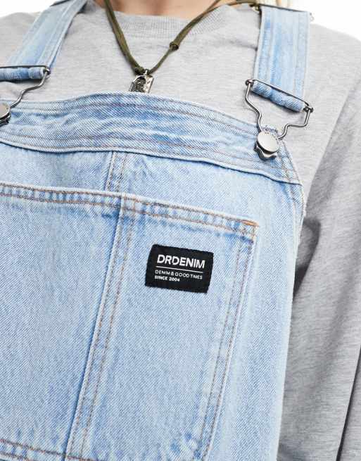 Dr Denim - Lydia - Afslappet og lyseblå overalls i denim med brede ben og let slidt finish, 4 af 4