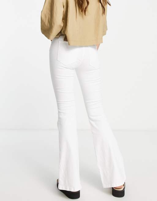 Dr Denim macy high rise flare jeans in white