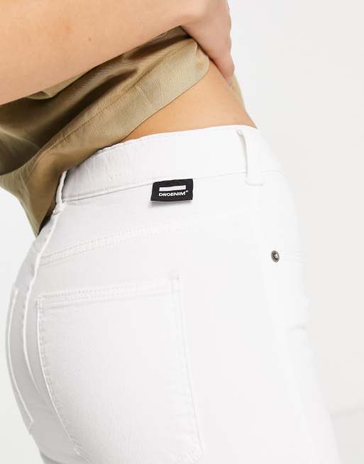 Dr Denim macy high rise flare jeans in white