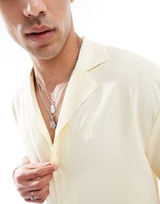 Dr Denim Madi Short Sleeve Relaxed Fit Resort Shirt In Yellow