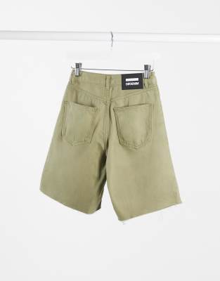 khaki denim shorts